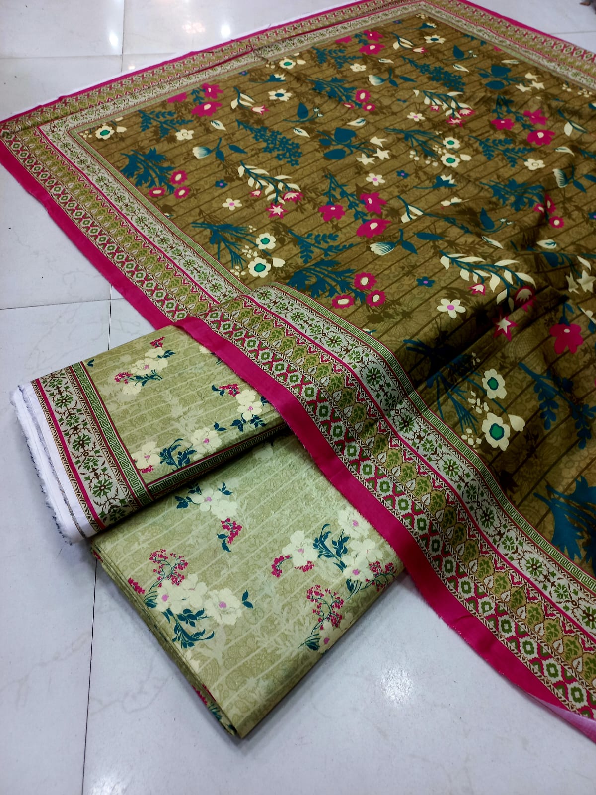 Mix Brand 3 Pcs Printed Cotton