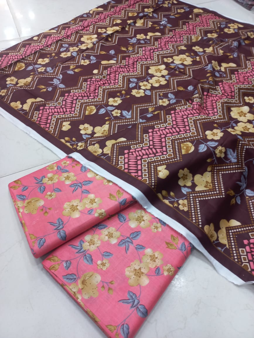 Mix Brand 3 Pcs Printed Cotton