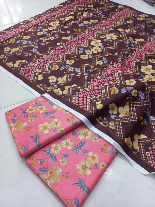 Mix Brand 3 Pcs Printed Cotton