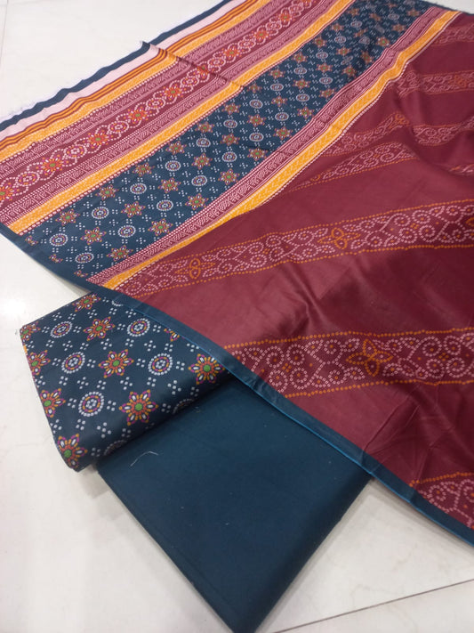 Mix Brand 3 Pcs Printed Cotton