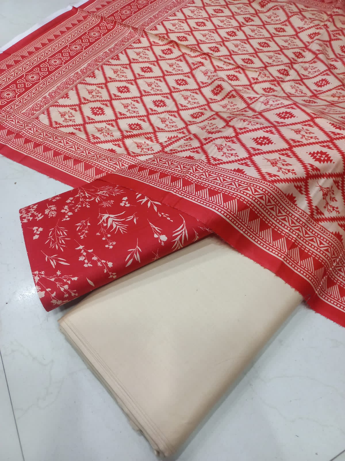Mix Brand 3 Pcs Printed Cotton