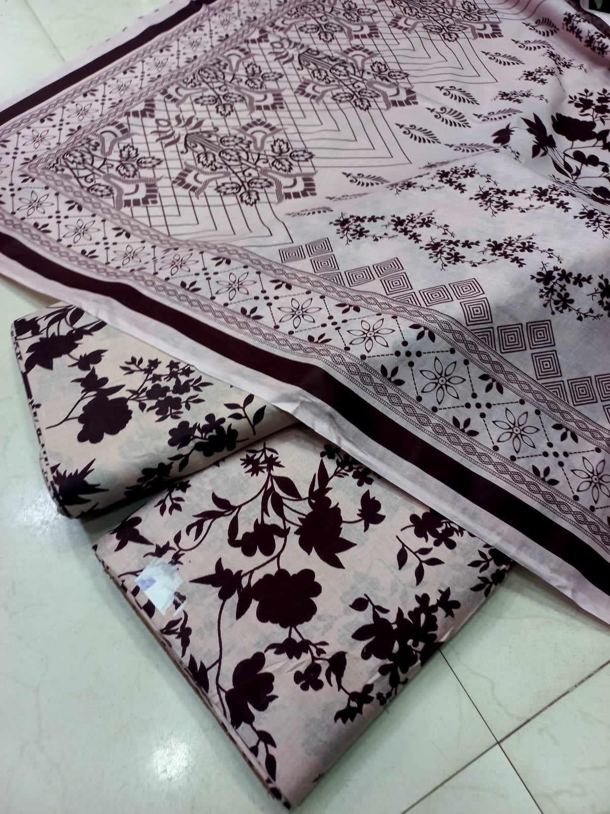 Mix Brand 3 Pcs Printed Cotton