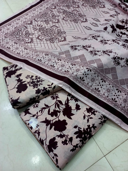 Mix Brand 3 Pcs Printed Cotton