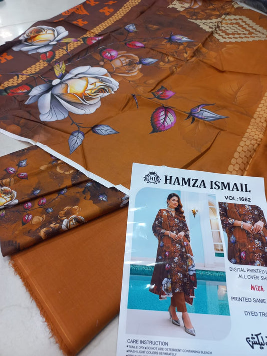 Bin Ismail 3 Pcs Printed Lawn Suit