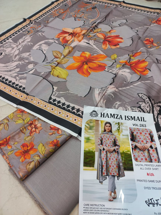 Bin Ismail 3 Pcs Printed Lawn Suit