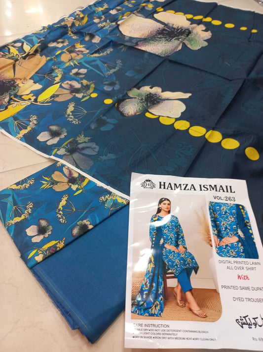 Bin Ismail 3 Pcs Printed Lawn Suit