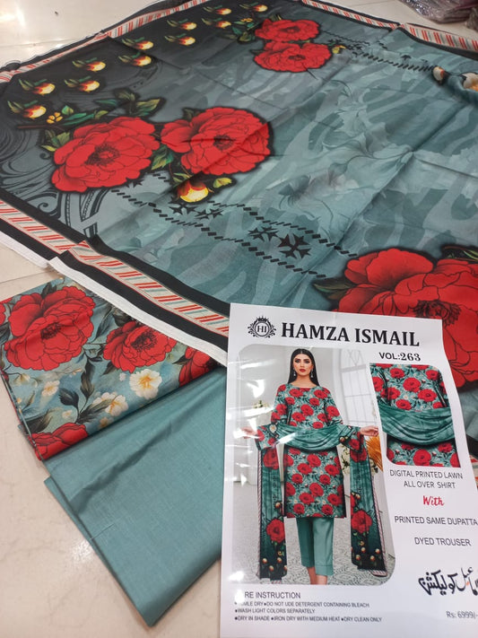 Bin Ismail 3 Pcs Printed Lawn Suit
