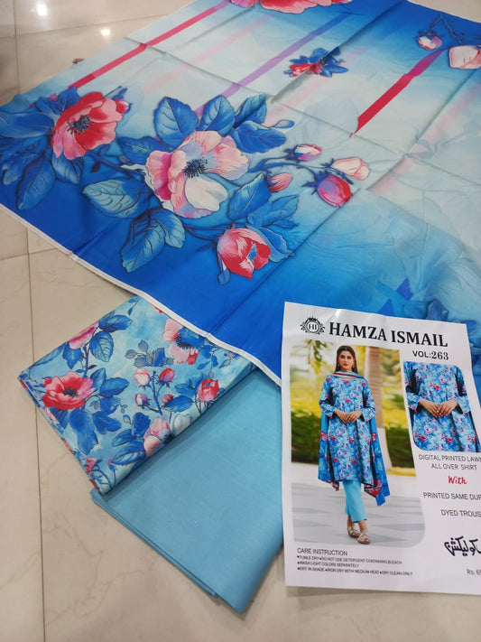 Bin Ismail 3 Pcs Printed Lawn Suit
