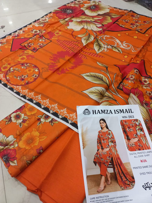 Bin Ismail 3 Pcs Printed Lawn Suit