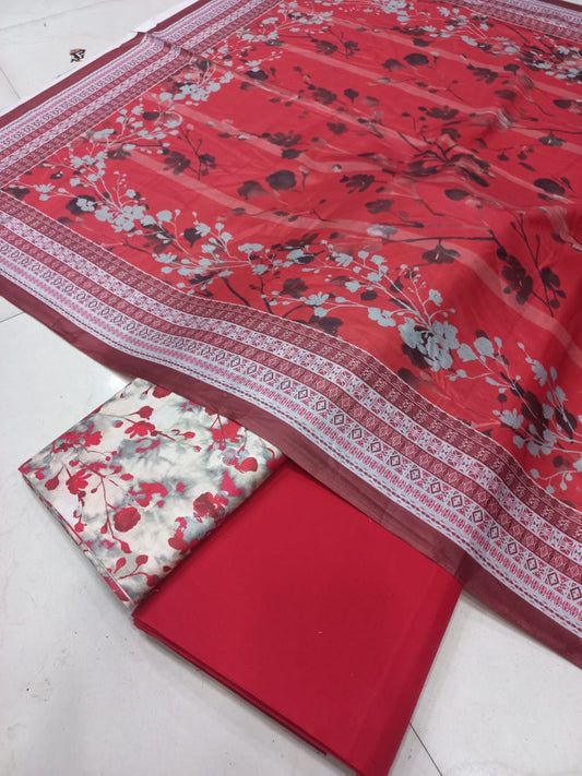 Mix Brand 3 Pcs Printed Cotton Lawn
