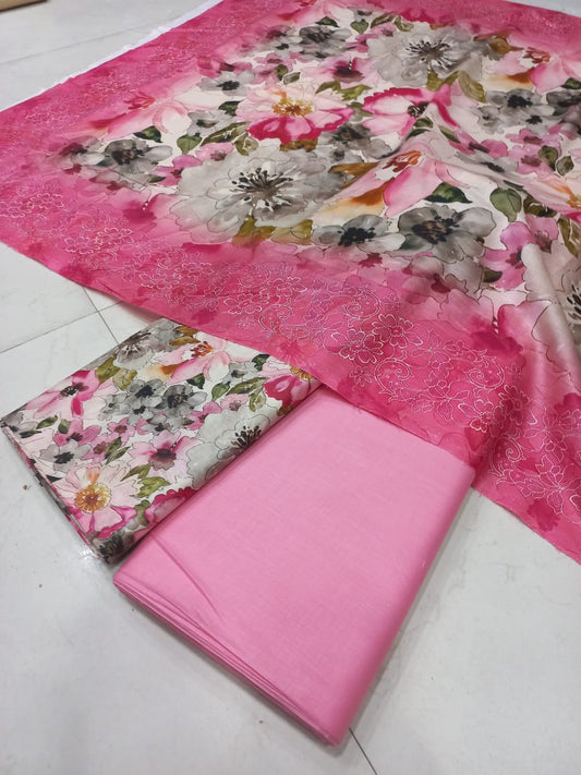 Mix Brand 3 Pcs Printed Cotton Lawn