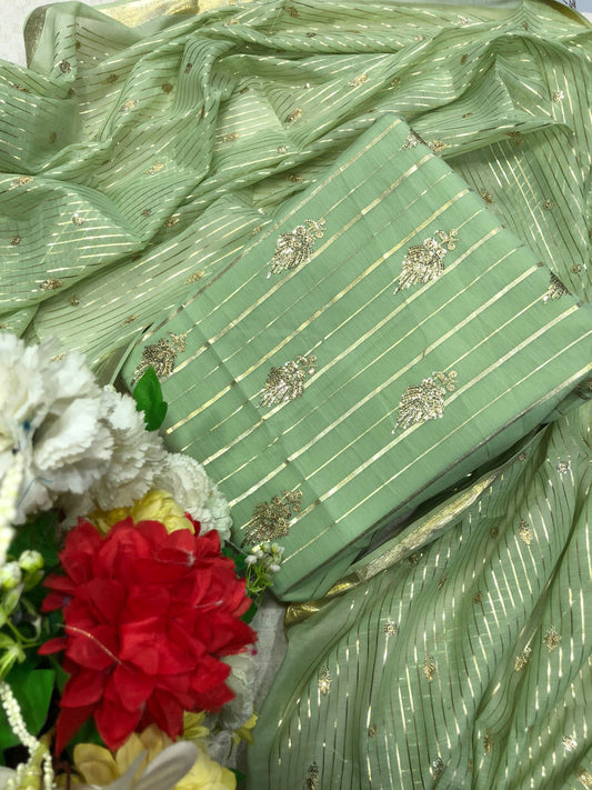 3 PCS COTTON EMBROIDERED SUITS
