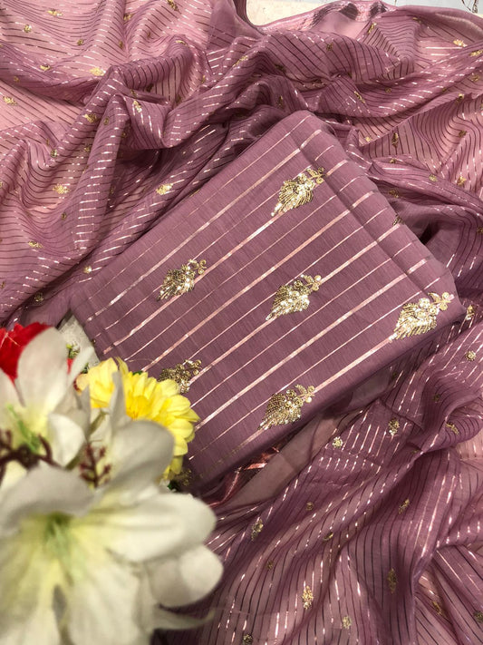 3 PCS COTTON EMBROIDERED SUITS