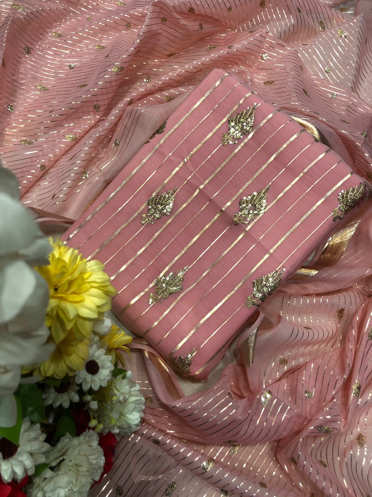 3 PCS COTTON EMBROIDERED SUITS