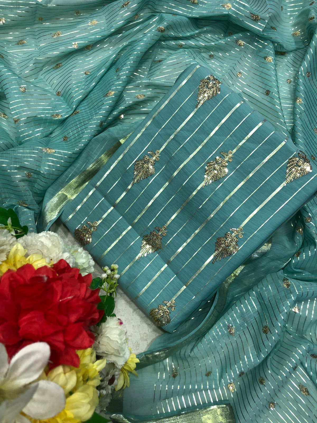 3 PCS COTTON EMBROIDERED SUITS