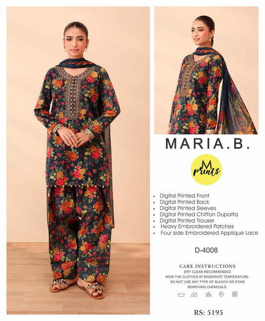 Mix Brand Lawn With Chiffon Dupatta