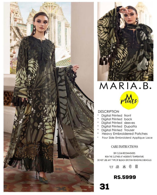 Mix Brand Lawn With Chiffon Dupatta
