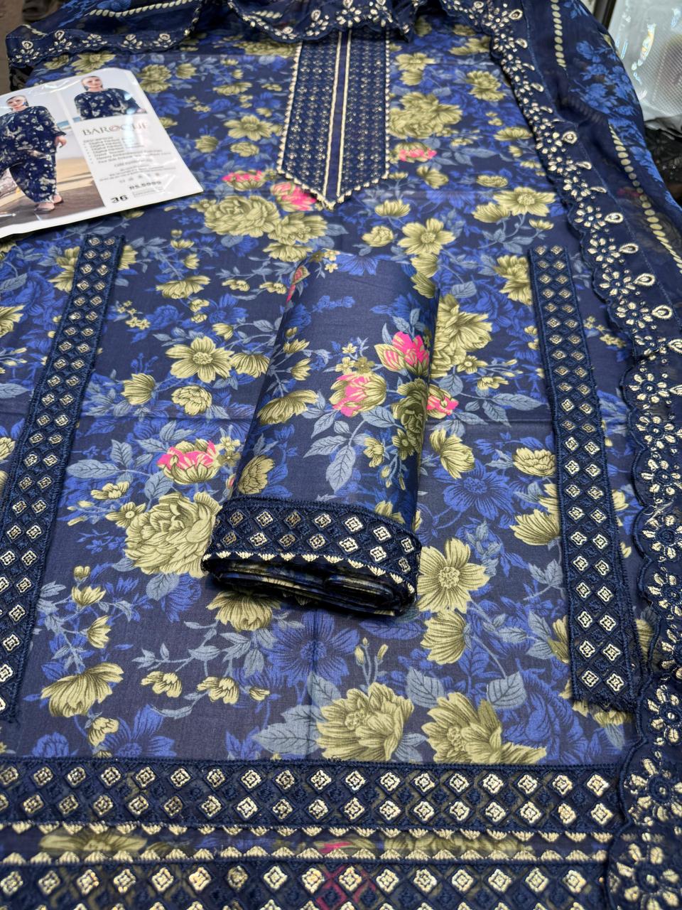 Mix Brand Lawn With Chiffon Dupatta