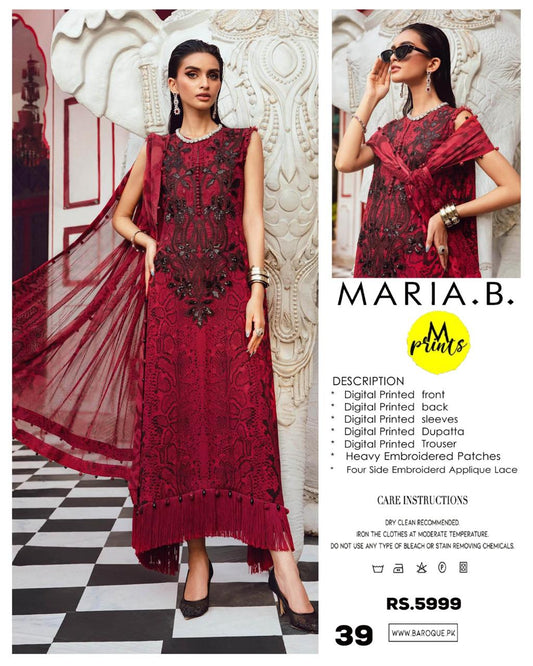 Mix Brand Lawn With Chiffon Dupatta
