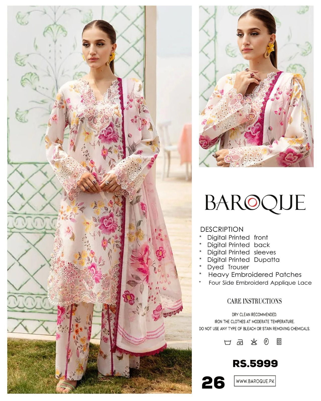 Mix Brand Lawn With Chiffon Dupatta