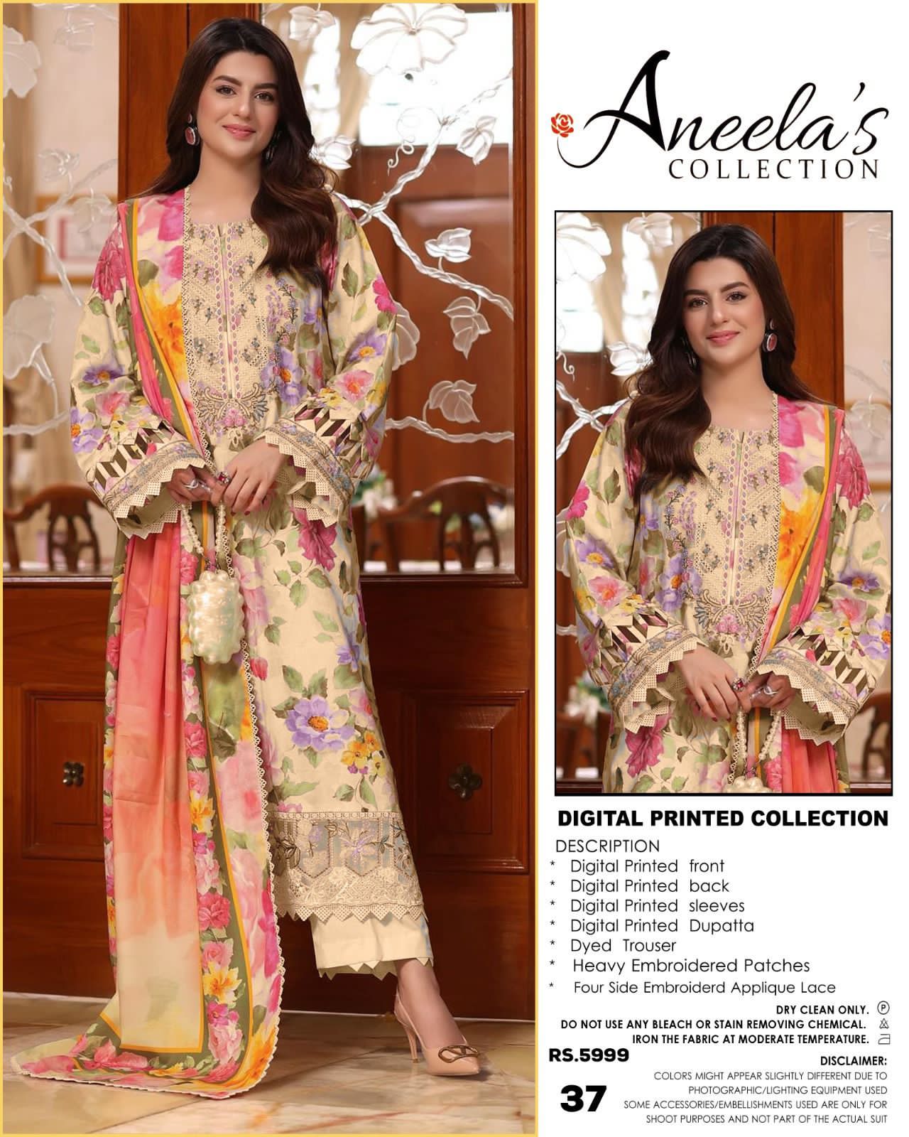 Mix Brand Lawn With Chiffon Dupatta