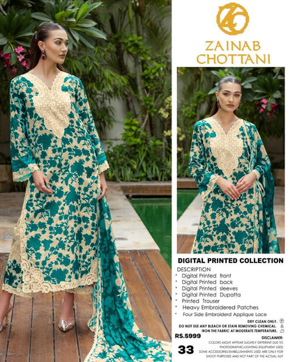 Mix Brand Lawn With Chiffon Dupatta
