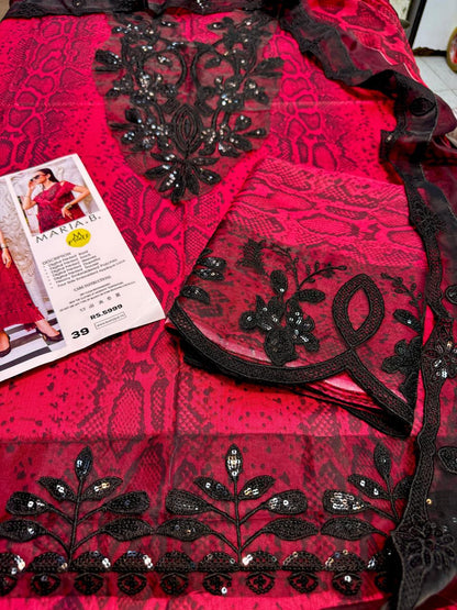 Mix Brand Lawn With Chiffon Dupatta