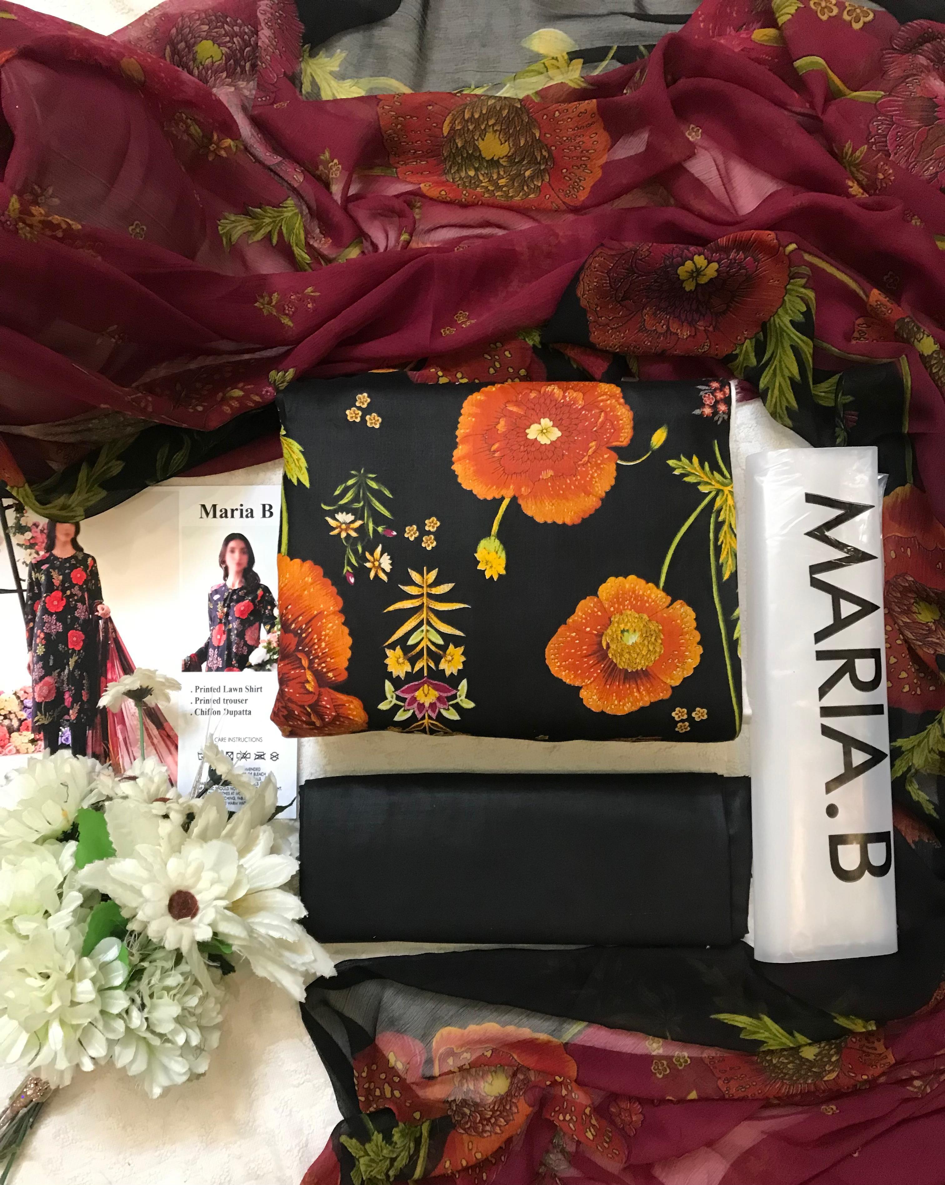 Mix Brand Lawn With Chiffon Dupatta