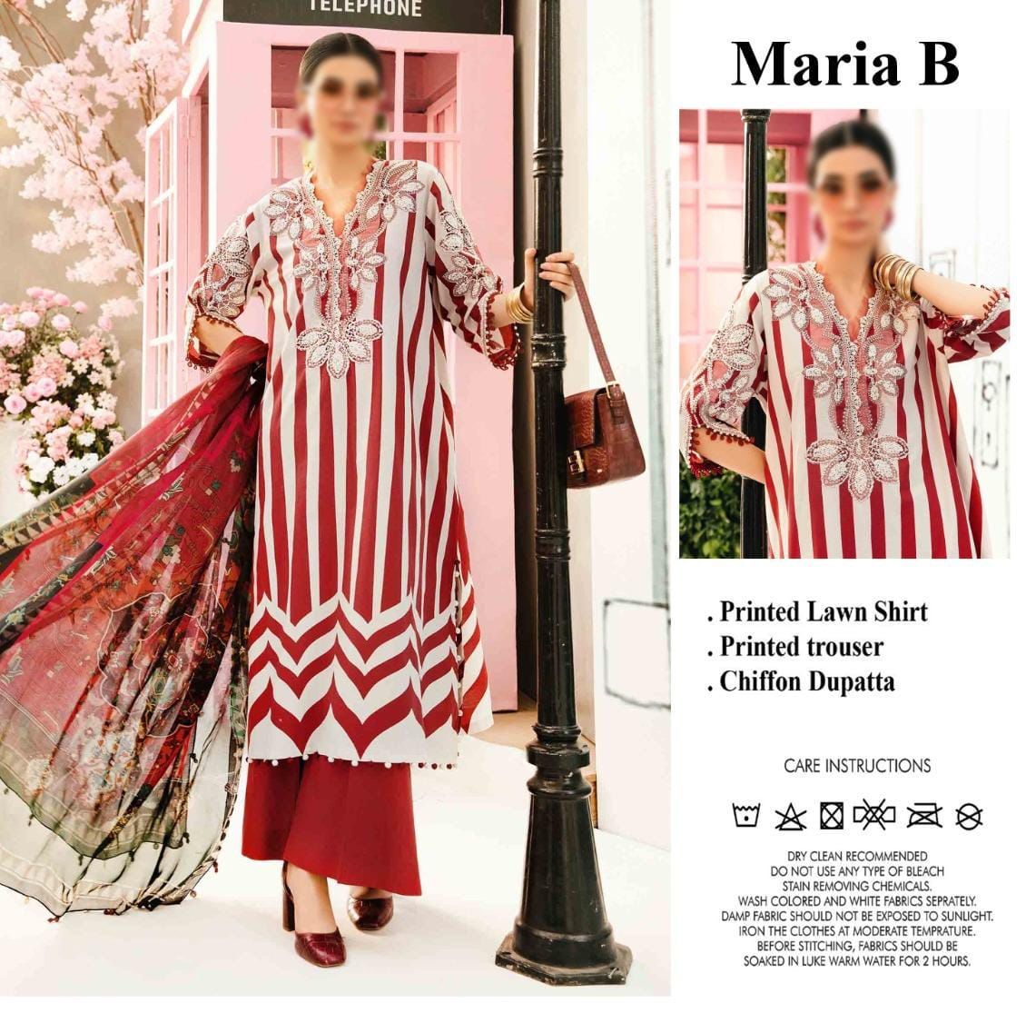 Mix Brand Lawn With Chiffon Dupatta