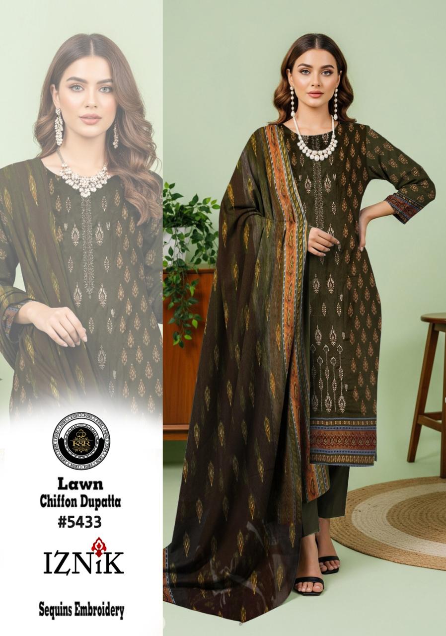 K&R Lawn Shirt with Sequence Embroidery