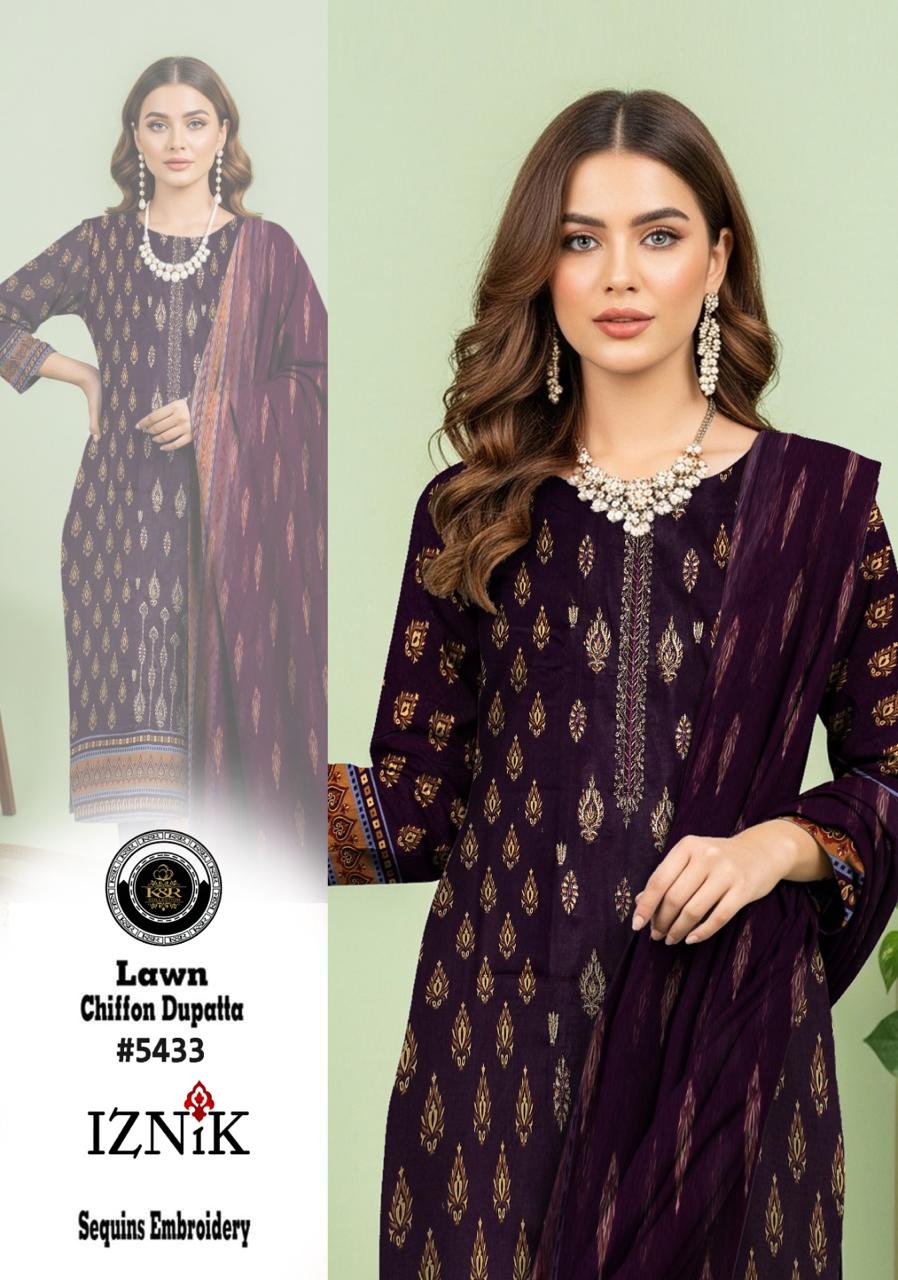 K&R Lawn Shirt with Sequence Embroidery