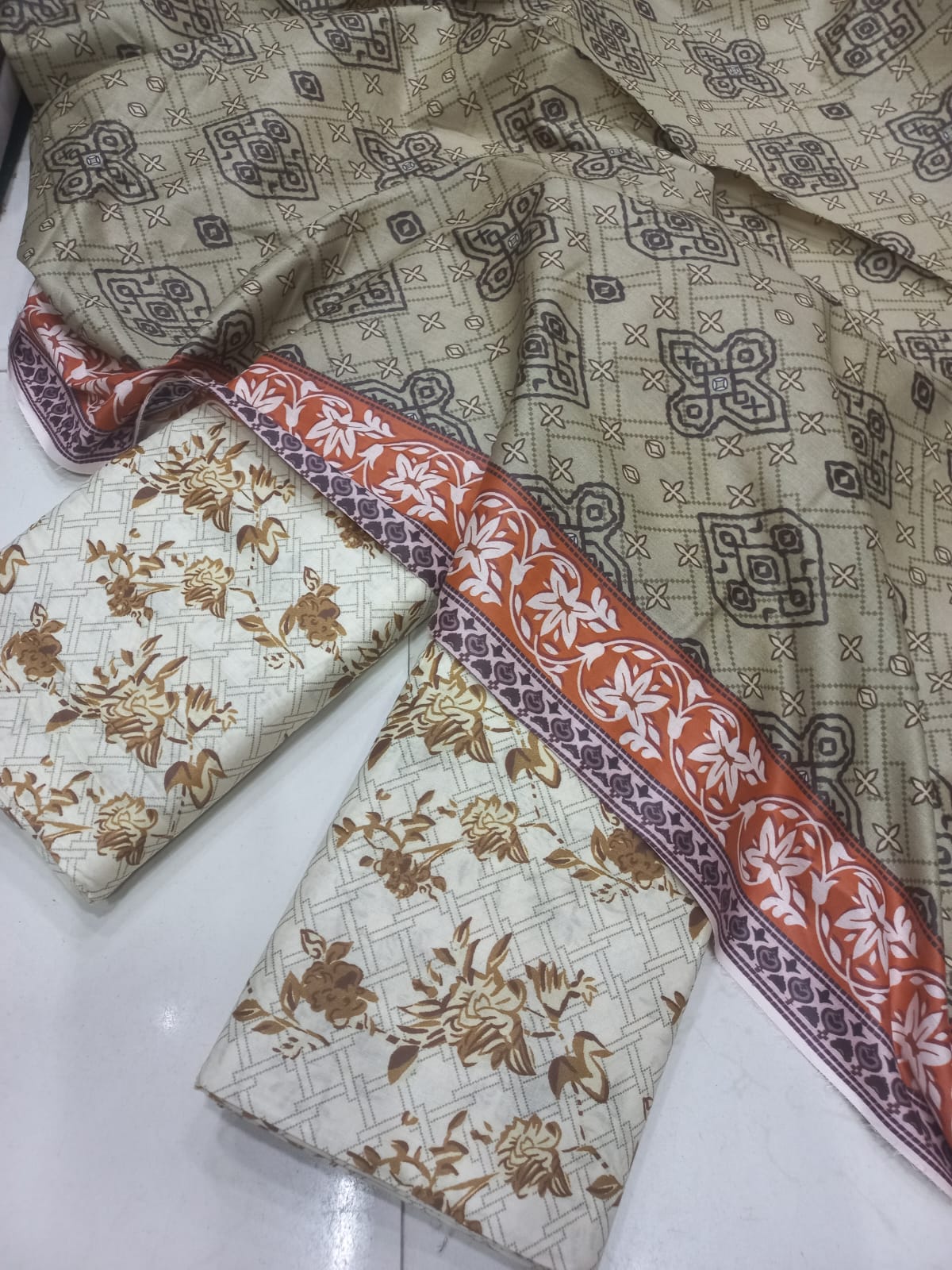 Mix Brand 3 Pcs Printed Cotton Lawn