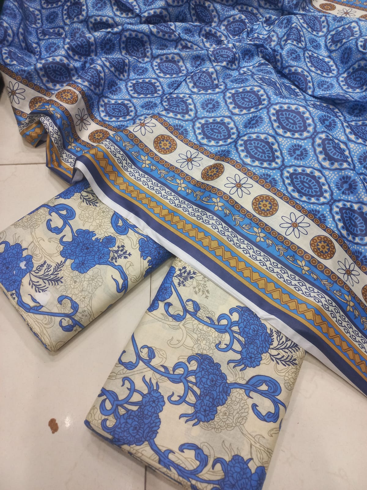 Mix Brand 3 Pcs Printed Cotton Lawn