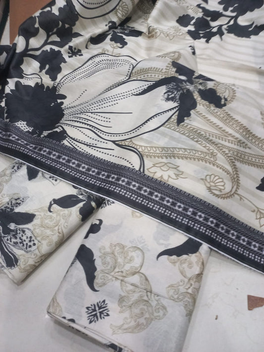 Mix Brand 3 Pcs Printed Cotton Lawn
