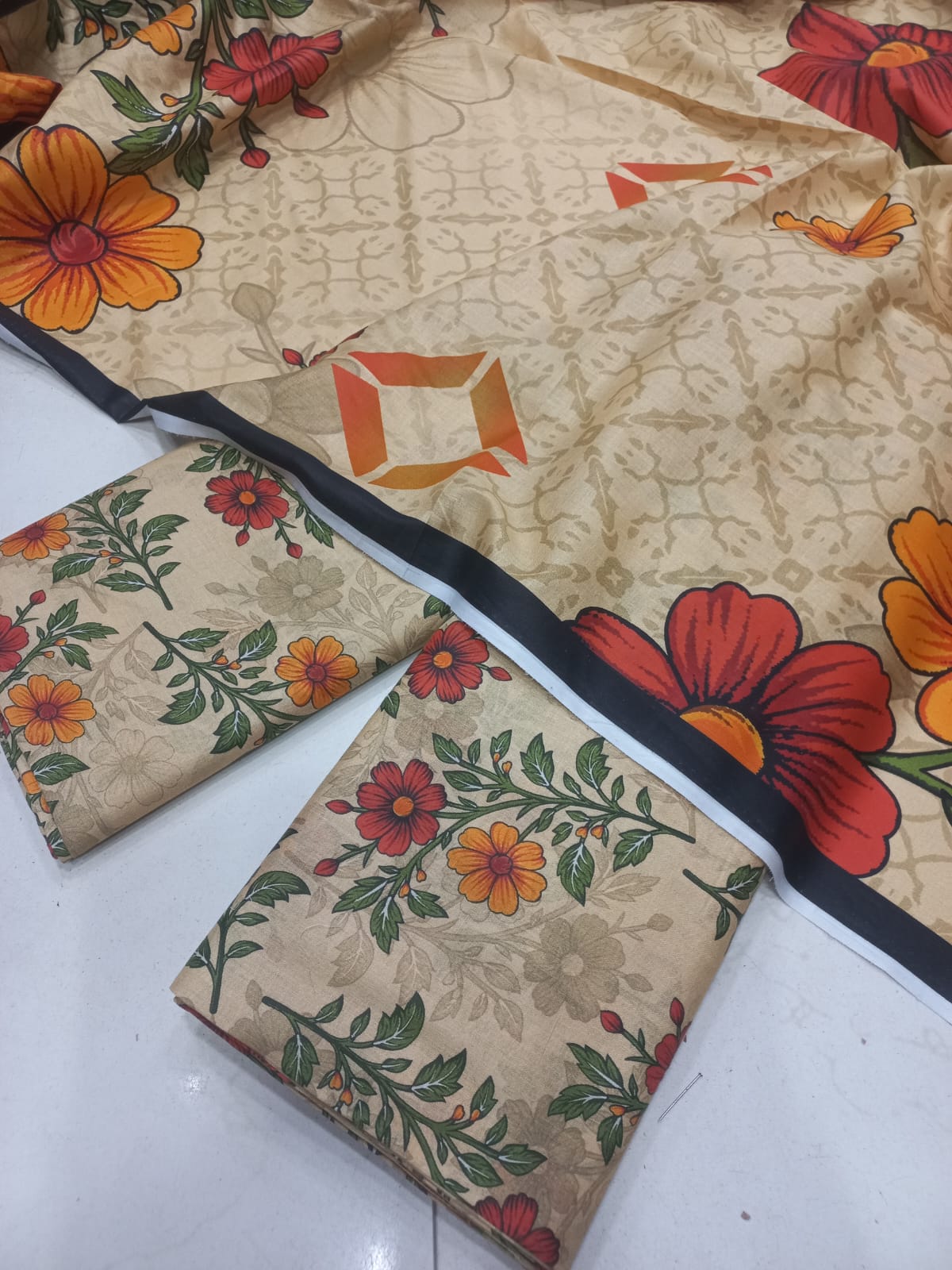 Mix Brand 3 Pcs Printed Cotton Lawn