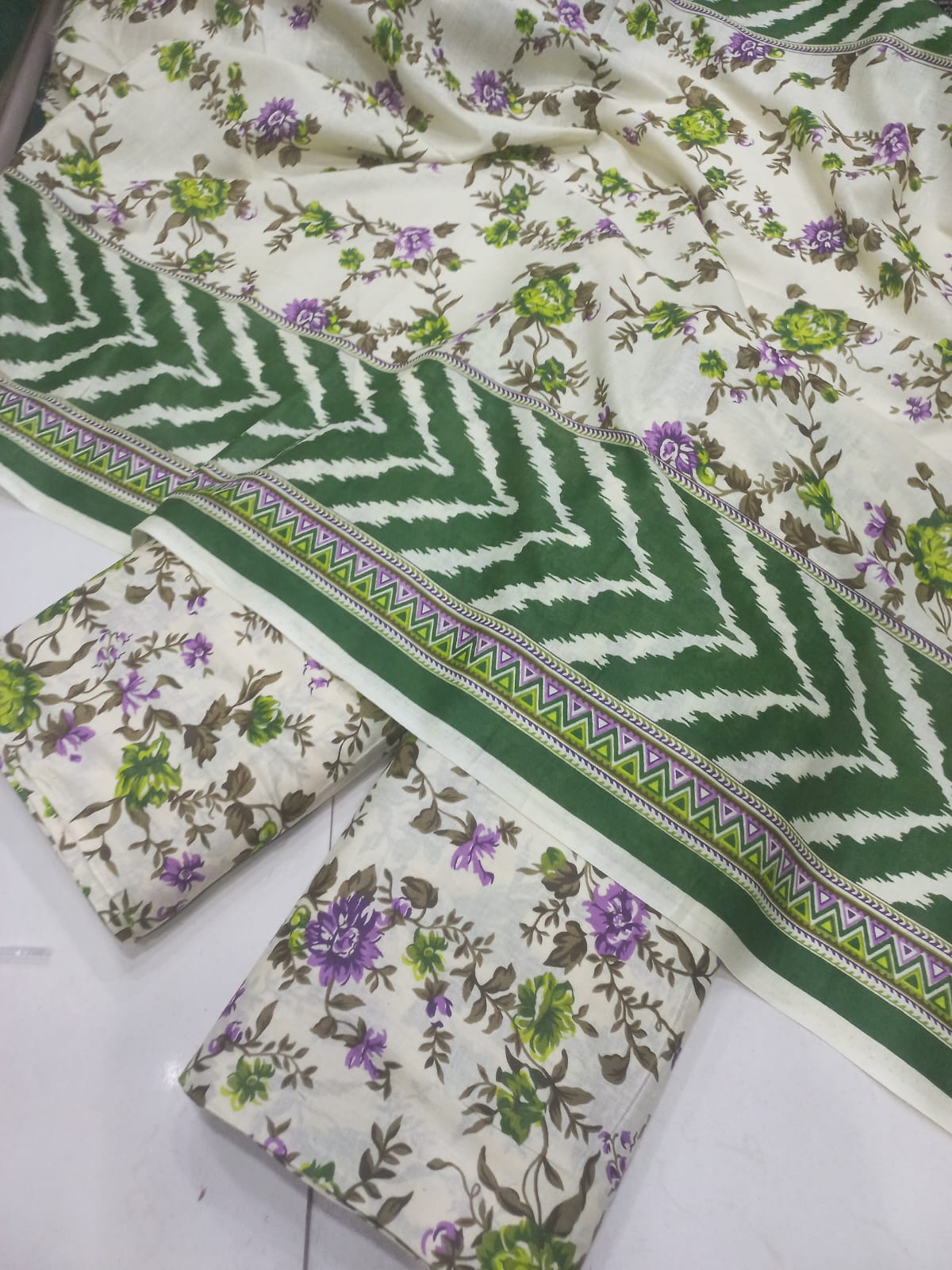 Mix Brand 3 Pcs Printed Cotton Lawn