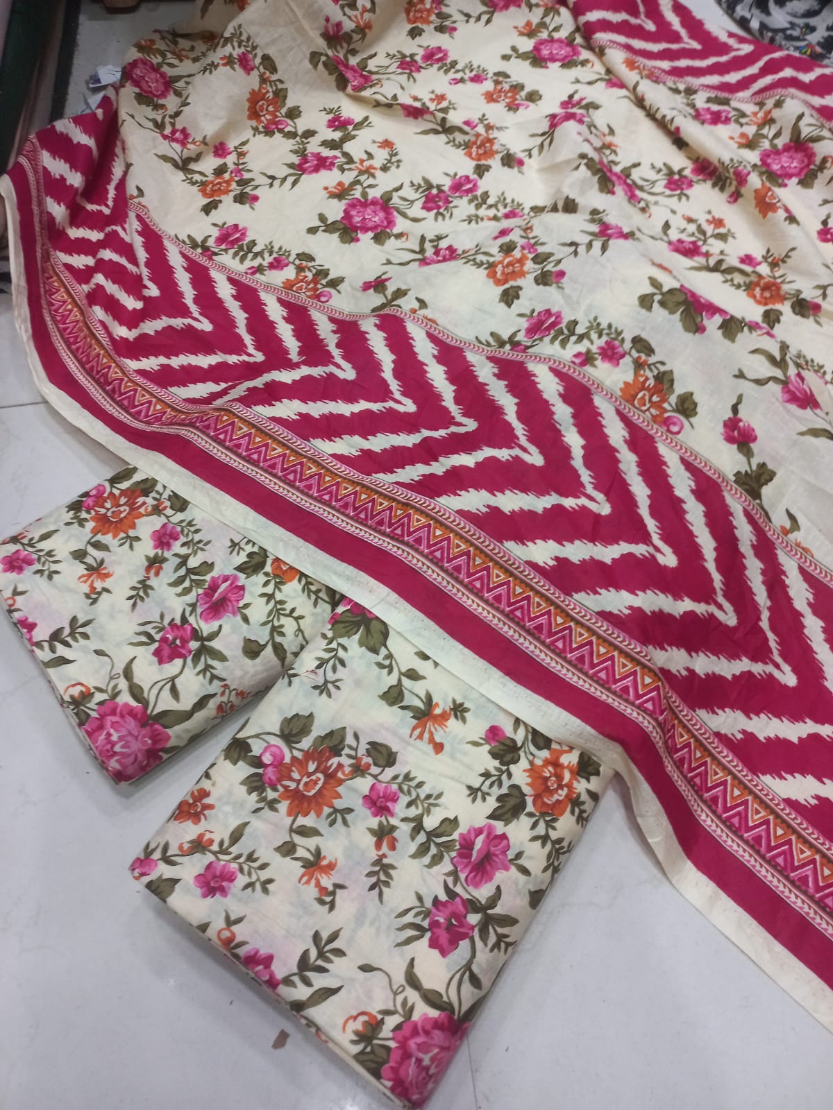 Mix Brand 3 Pcs Printed Cotton Lawn