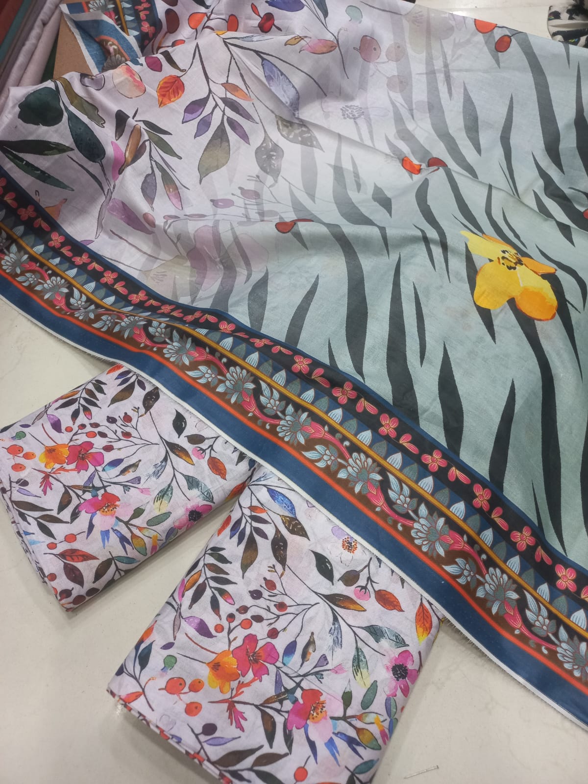Mix Brand 3 Pcs Printed Cotton Lawn