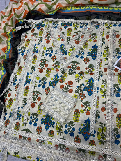 Maria-B Lawn With Chiffon Dupatta