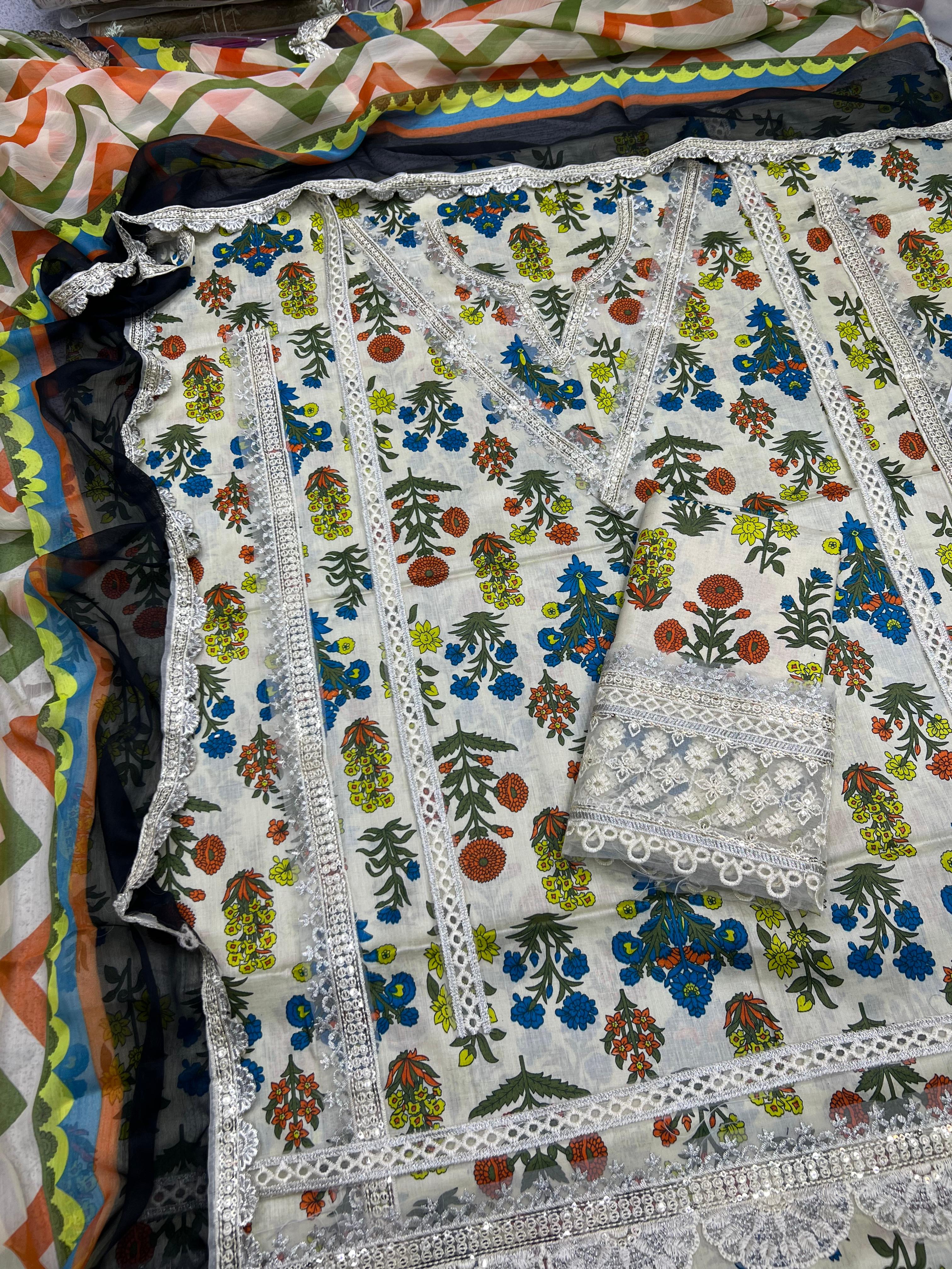 Maria-B Lawn With Chiffon Dupatta