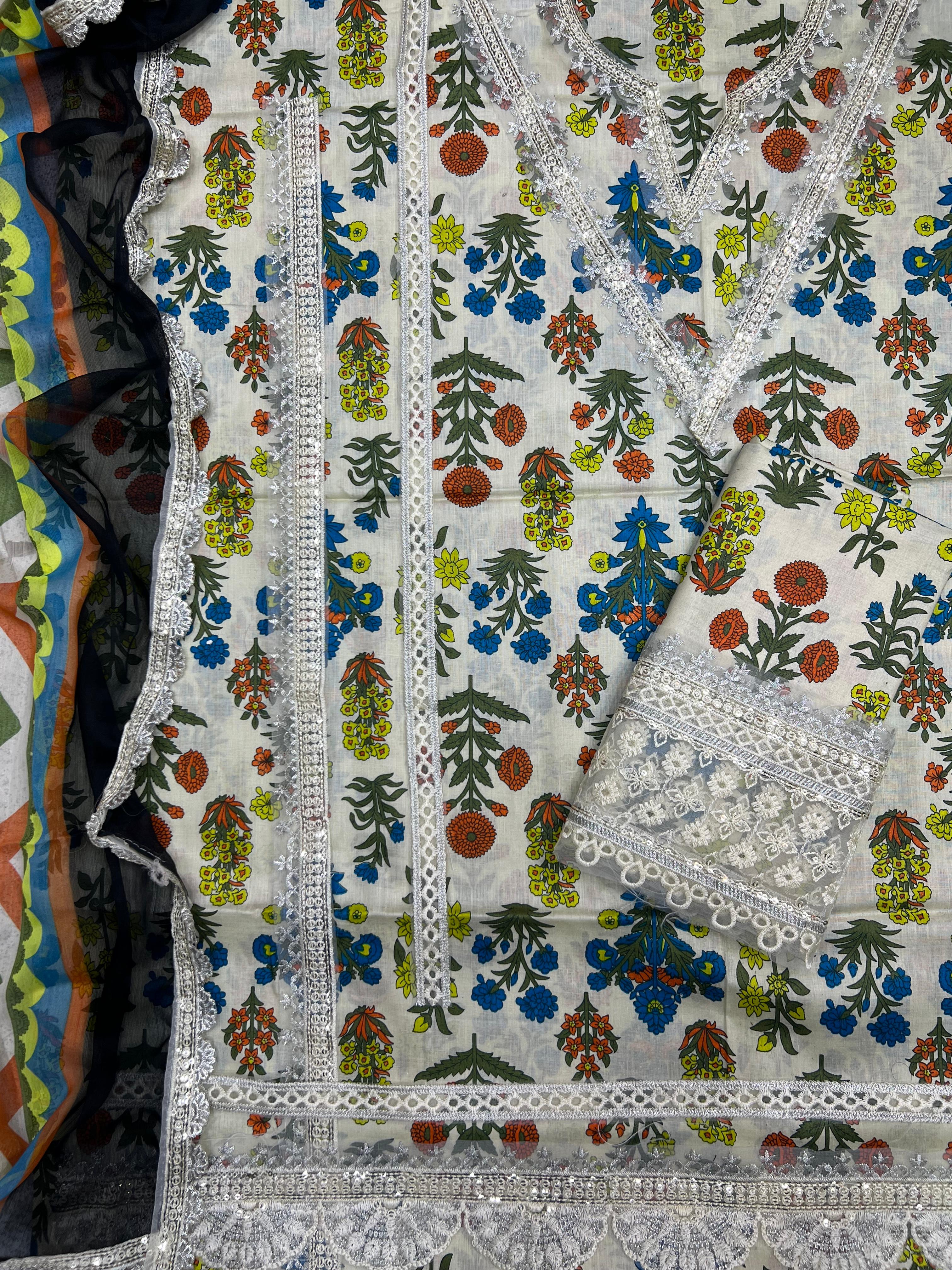 Maria-B Lawn With Chiffon Dupatta