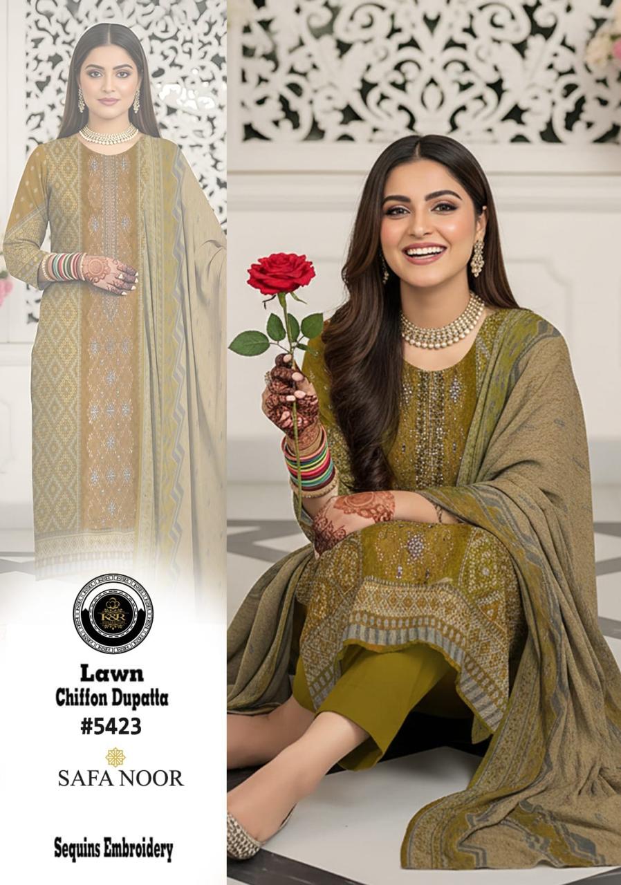 K&R Lawn Shirt with Sequence Embroidery