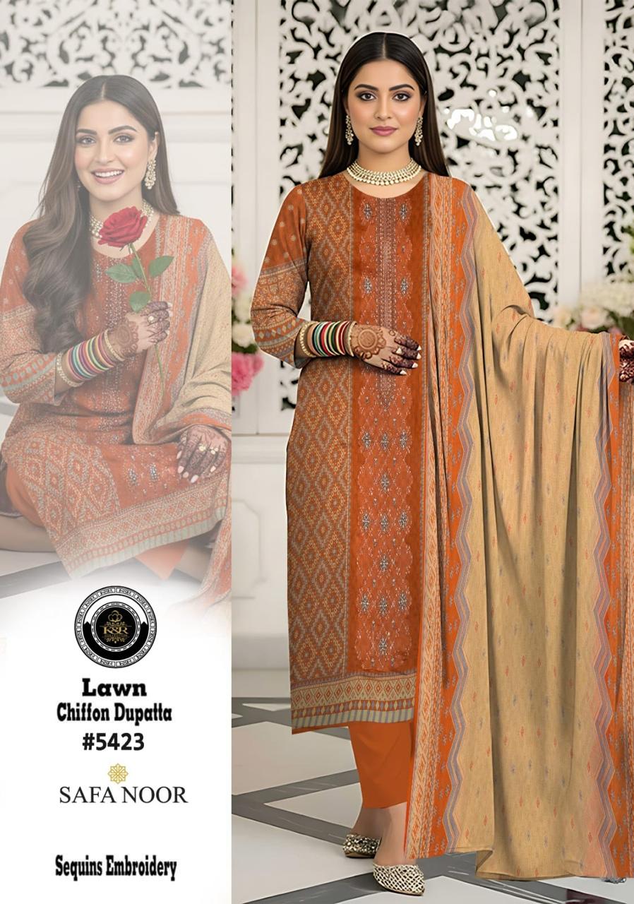 K&R Lawn Shirt with Sequence Embroidery