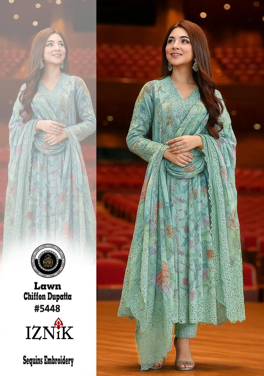 K&R Lawn Shirt with Sequence Embroidery