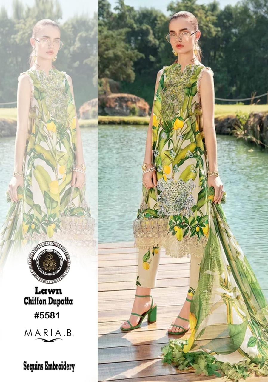 K&R Lawn Shirt with Sequence Embroidery