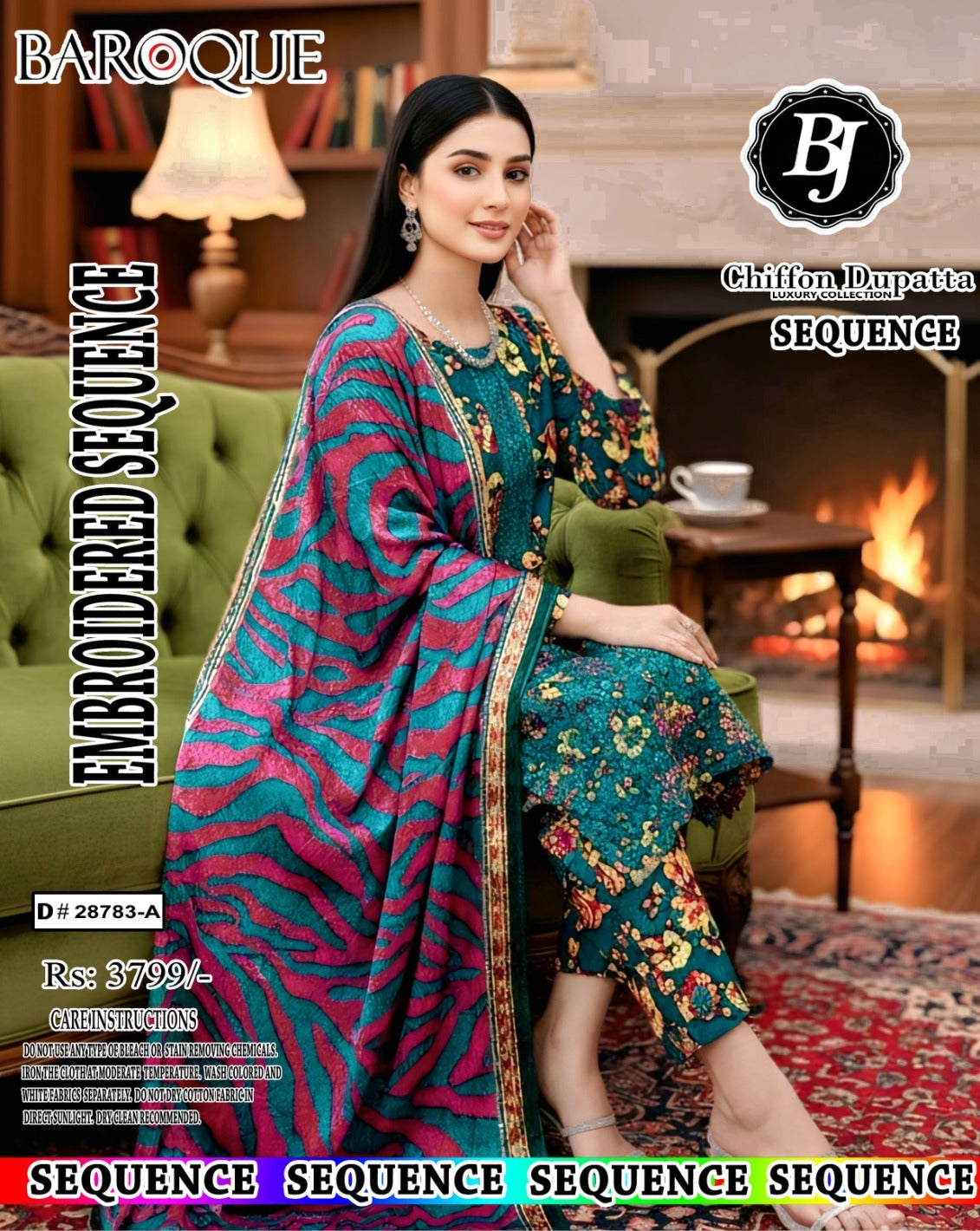 BJ Lawn With Chiffon Dupatta