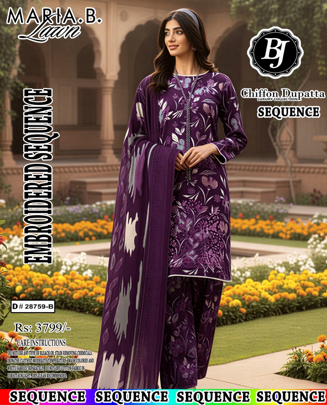 BJ Lawn With Chiffon Dupatta