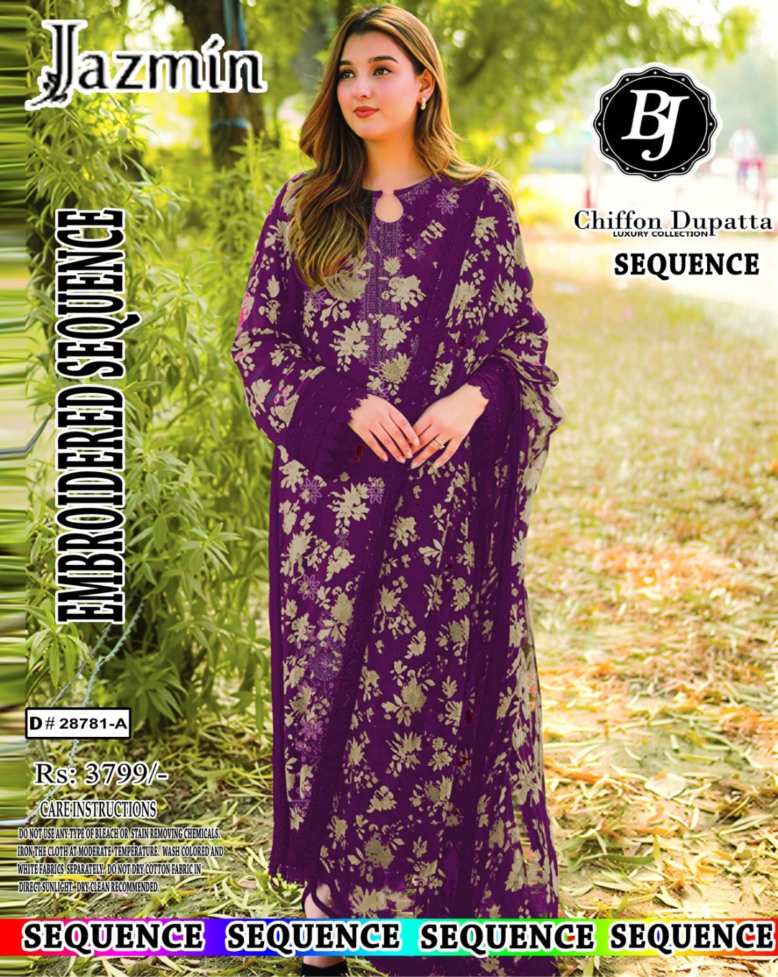 BJ Lawn With Chiffon Dupatta