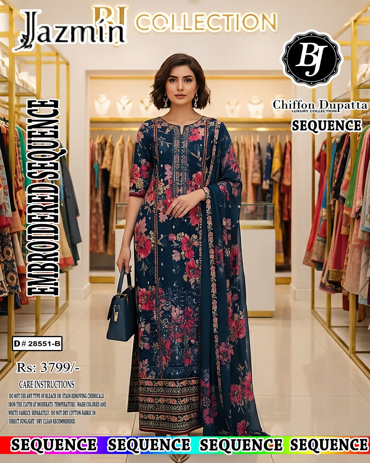 BJ Lawn With Chiffon Dupatta