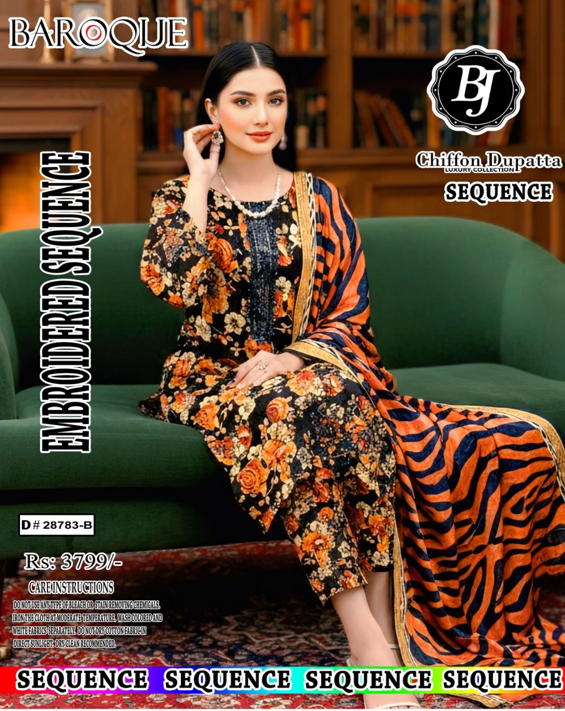 BJ Lawn With Chiffon Dupatta
